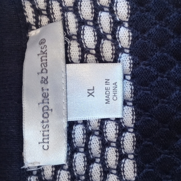 Christopher Banks extra large cardigan sweater blue and white - Picture 7 of 7